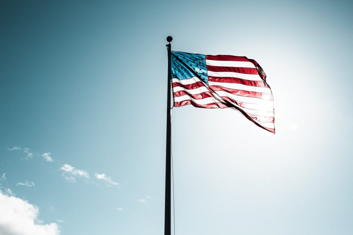 American Flag in honor of Memorial Day at Pismo Beach