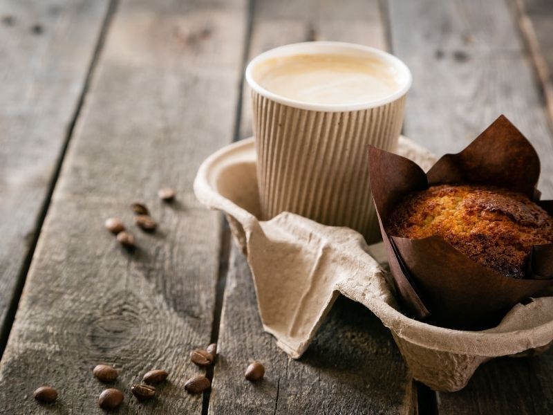coffee to go and muffin