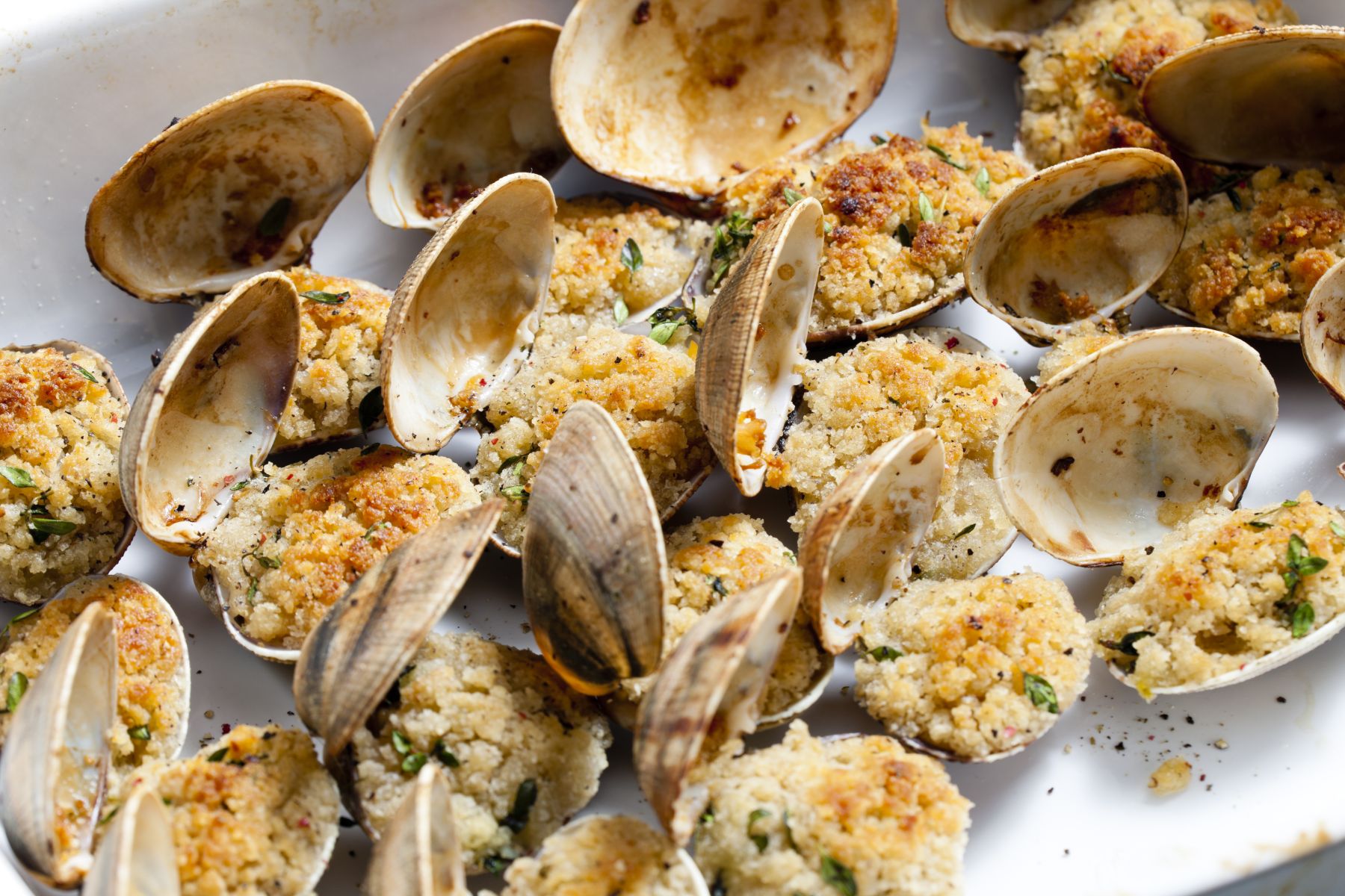 plate of baked clams